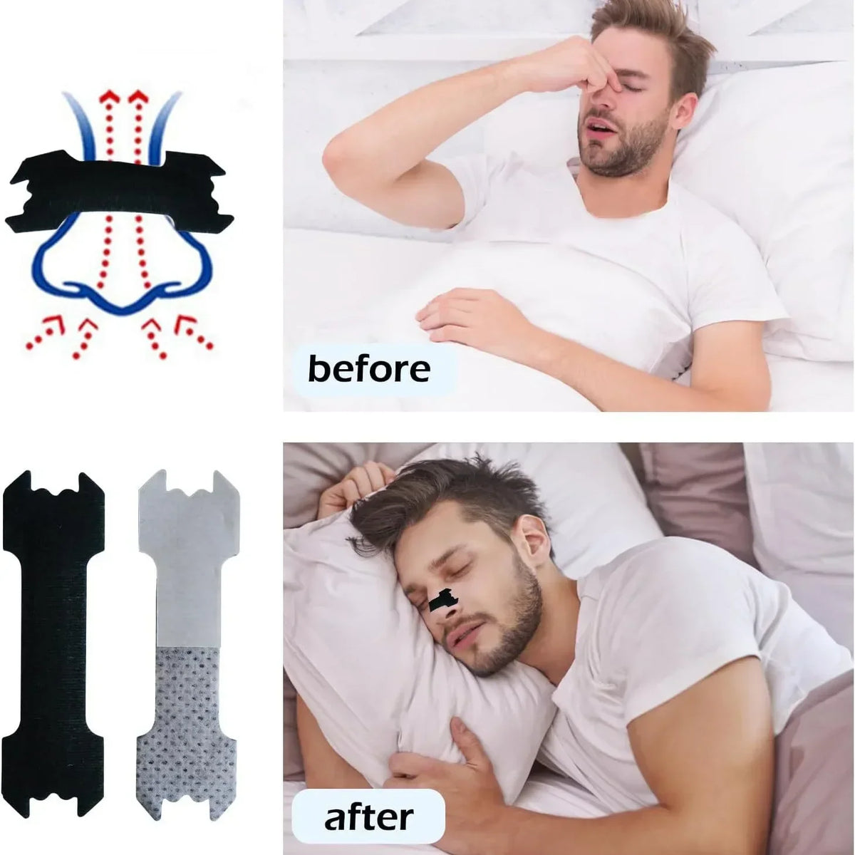 Nasal Strips — Drug-Free Anti-Snoring & Better Nasal Breathing